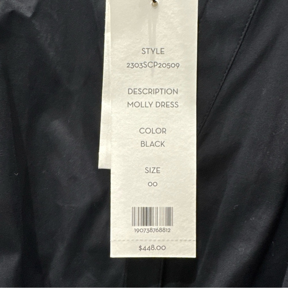 Veronica Beard Molly Stretch Cotton Poplin Belted Mini Dress Black NWT - Picture 10 of 11